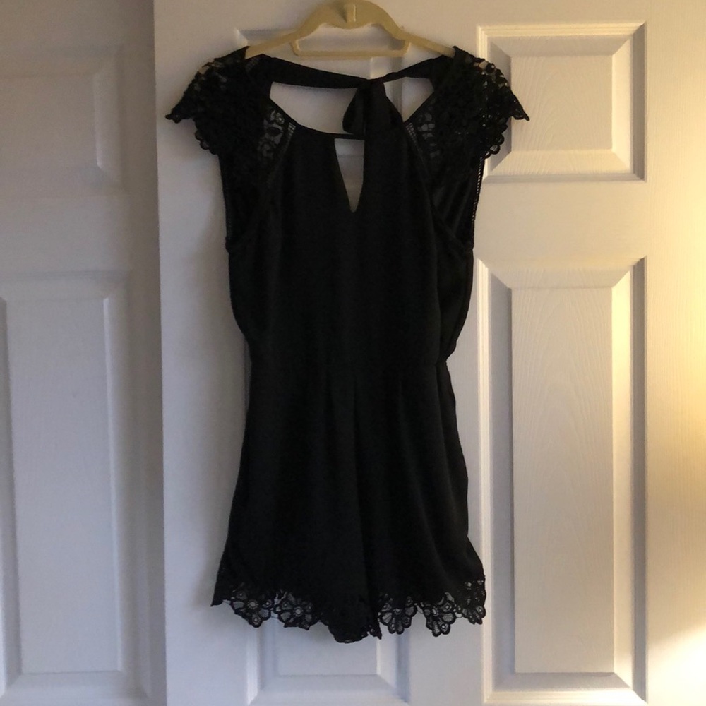 Black Lace Trim Jumper